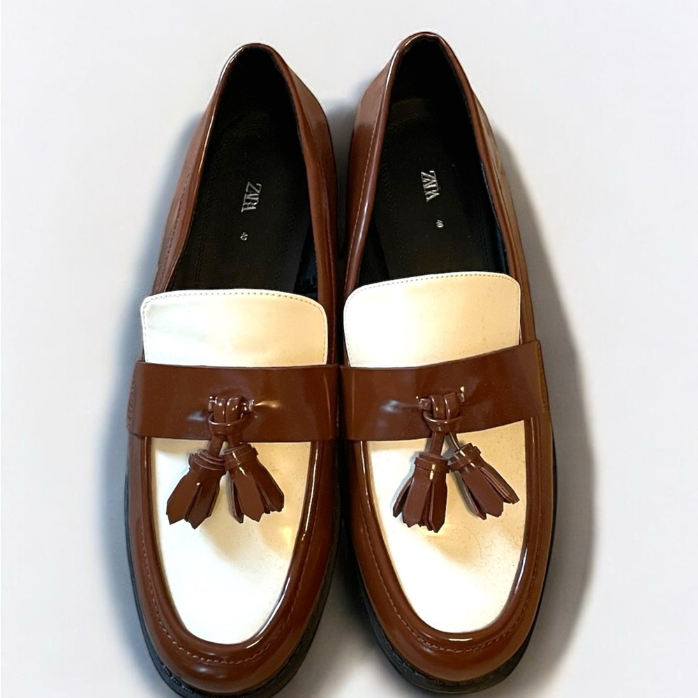Zara Two-Tone Tassel Loafer NWOT